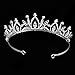 Santfe Bridal Wedding Prom Rhinestone Crystal Crown Hairband Headband Tiara Hair Jewelry for Womens Girls (Silver)