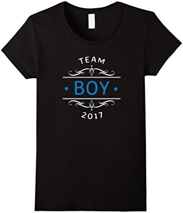 Womens Team Boy 2017 Gender Reveal Party - Cute Blue Gift T-Shirt XL Black