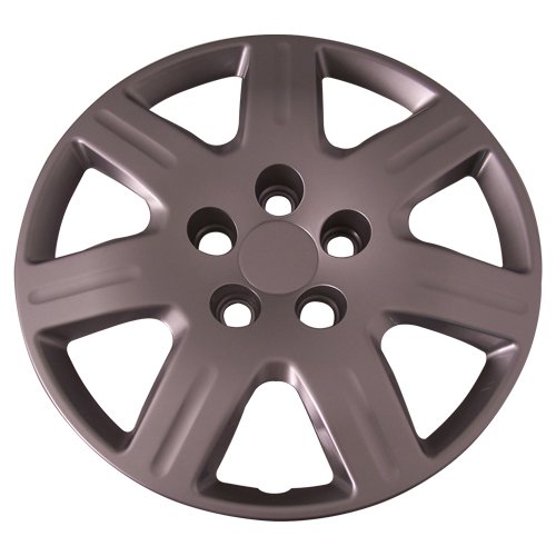 Set of 4 Silver 16 Inch 7 Spoke Replacement Honda Civic Hubcaps w/ Bolt On Retention System - Aftermarket: IWC452/16S