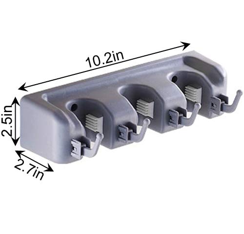 GTHUNDER Mop & Broom Holder, Wall Mounted Garden Tool Storage Tool Rack Storage & Organization for Kitchen Garden and Garage, Laundry Offices (3 Position)
