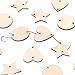Glarks 240-Pieces 1.5 Inch Wooden Star/Circles/Heart Tags with Holes and Stainless Steel S Shaped Hook Connectors for Birthday Boards, Valentine, Decorations and DIY Crafts