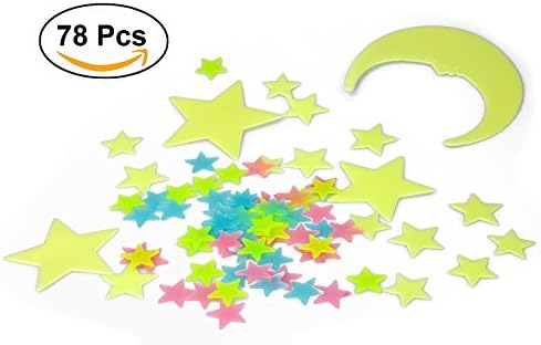 Edelin wall stickers 78pcs fluorescent dots for a Fluorescent starry sky and glow-in-the-dark