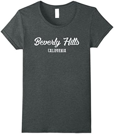 Womens Beverly Hills T Shirt - California Souvenir Gift Shirt Small Dark Heather