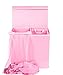 Simple Houseware Double Laundry Hamper with Lid and Removable Bags, Pink