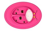 Qshare Toddler Plate, Baby Plate for Babies Toddlers and Kids, Portable BPA-Free FDA Approved Strong Suction Plates for Toddlers, Dishwasher and Microwave Safe Silicone Placemat 11x8x1 inch