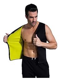 Valentina - Chaleco termoformador para hombre, parte superior del tanque de adelgazamiento, quemador de grasa corporal, control de barriga, mejor entrenamiento de ejercicio, traje de sauna para pérdida de peso, negro con cremallera