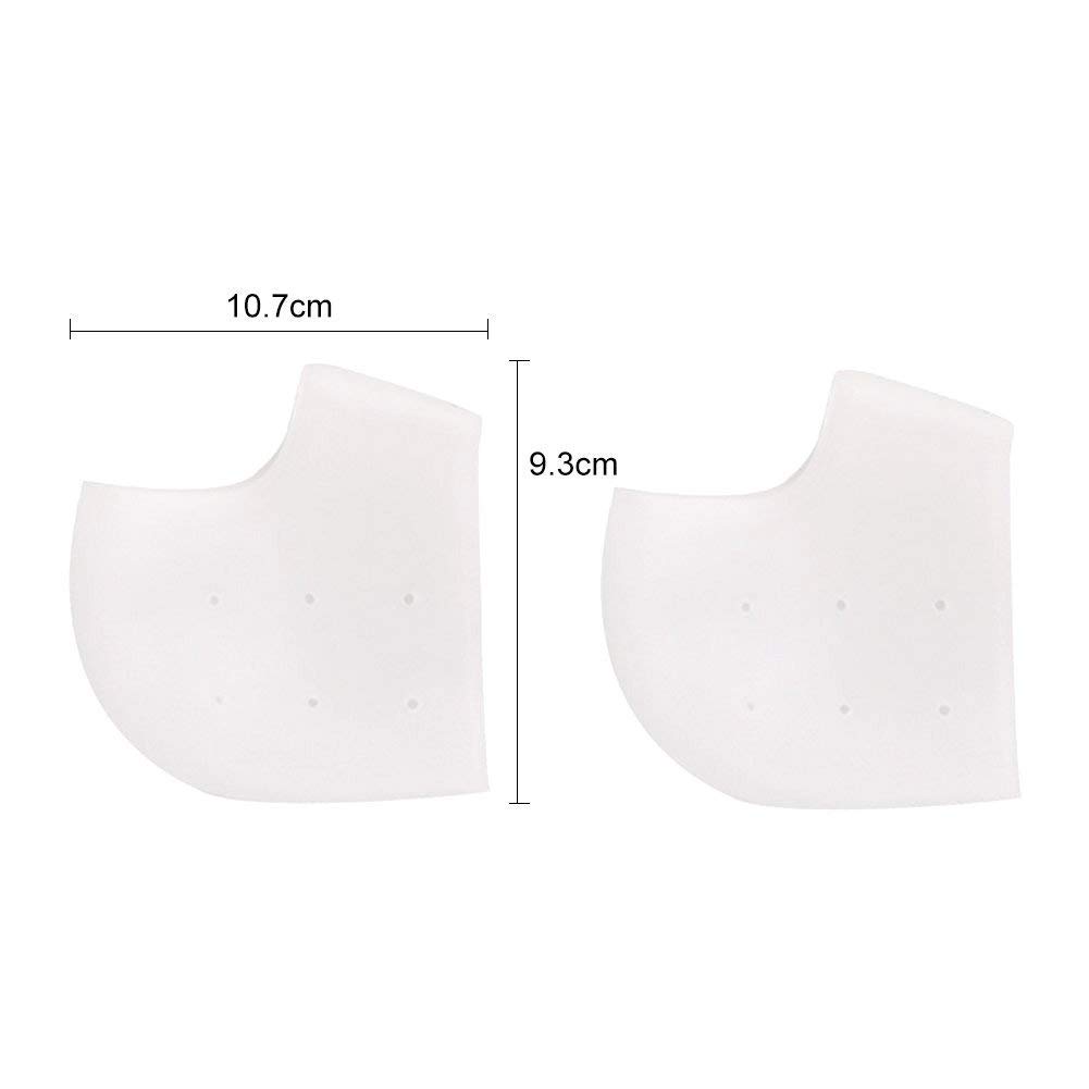 (2 Pairs)Silicone Gel Shock Absorption Heel Sleeves - The Best for Protecting your Sore Feet from the Aches & Pains of Plantar Fasciitis, Foot Pain, Heel Spurs & Cracked Heels - Breathable & Well-made