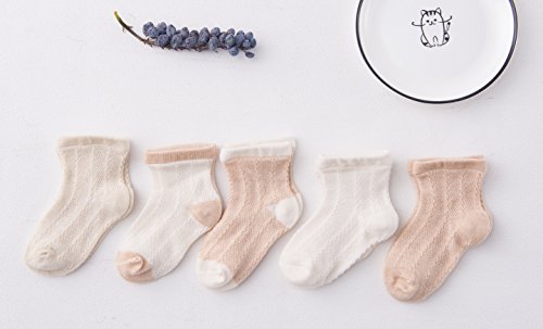 GZMM Baby Organic Cotton Socks 5 Pairs Pack For 6-24months Infant Toddler