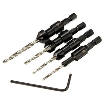 Generic 4Pcs Carpentry Countersink Drill Bit Set Woodworking Tools