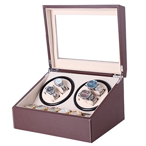 M3M Automatic Rotation Watch Winder 4+6 Display Box Leather Watch Automatic Watch Rewinder And Storage Box High-End Gift (Upgraded Version)