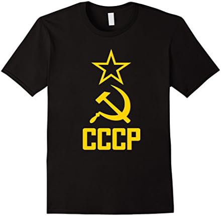 Men's CCCP Hammer &amp; Sickle Communist Shirt XL Black