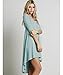 Mansy Women Half Sleeve Asymmetric Loose Casual T-shirt Tops Tee Dress,Green,X-Large