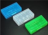 Bluecell Pack of Clear/Blue/Green Battery Storage Case Holder/Organizer for 18650 or CR123A Battery