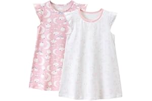 BANGSAUR Girls' Dress, Cotton Soft Sleepshirts,3-10 Years