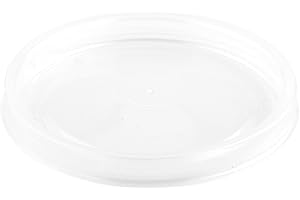 Restaurantware LIDS ONLY: Bio Tek 3.5 x 0.4 Inch Container Lids 25 Durable Round Lids - Tight Seal Only Lids Clear PET Soup Container Lids Disposable Containers Sold Separately