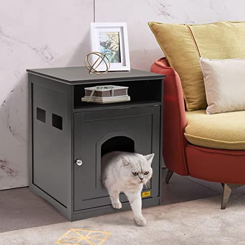 Enclosed Litter Box Enclosure Furniture Hidden Washroom