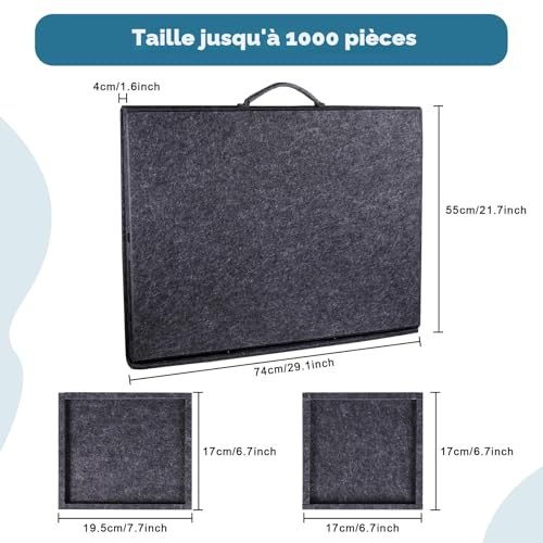 Pllieay Puzzle Table Puzzle Mat Puzzle Tray with 6 Sorting Drawers, Adjustable Stand and Protective Lid – Ideal for 1000 Piece Puzzles
