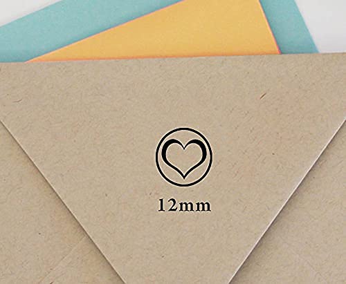 Printtoo Heart Shape Self Inking Mini Rubber Stamp Colop Round Decorative Teachers Stamps 12mm