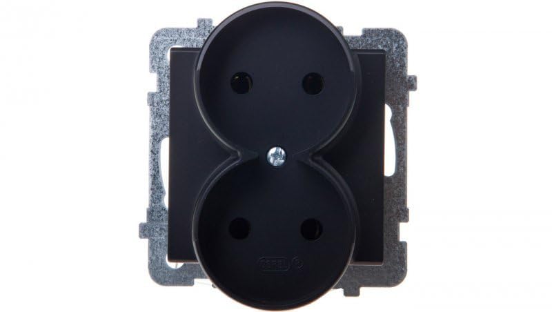 Ospel GP-2RR/m/33 Socket Black, IP20, 16 A, 71 mm, 48 mm, 71 mm