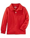 OshKosh B'Gosh Boys' Long Sleeve Uniform Polo, Red, 7