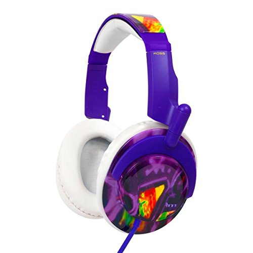 Koss RUK 50P Full-Sized Stereophone with Leatherette Cushions for Enhanced Sound, Purple