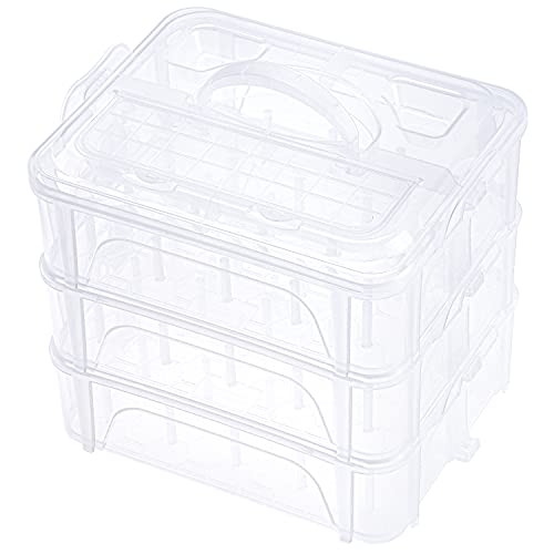 New brothread 3 Layers Stackable Clear Storage for
