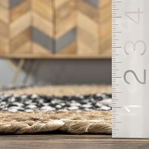 nuLOOM Lesha Natural Fiber Area Rug, 6', Black, Round, 0.35" Thick Pricepulse