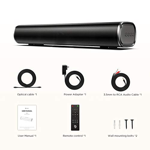 Soundbar, Bomaker 16Inch 2.0 TV and Computer Speaker with 50W/105dB