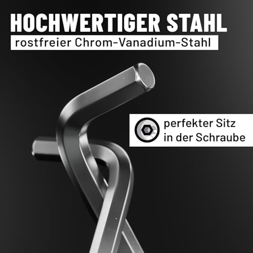greate Sechskantschlüssel Set mit Kugelkopf 13 teilig - 1,27 bis 10 mm Innensechskantschlüssel aus CRV Stahl mit stabilem Klapphalter - Innensechskant Satz, Hex Key Set, Innen Sechskant Schlüssel thumbnail 3