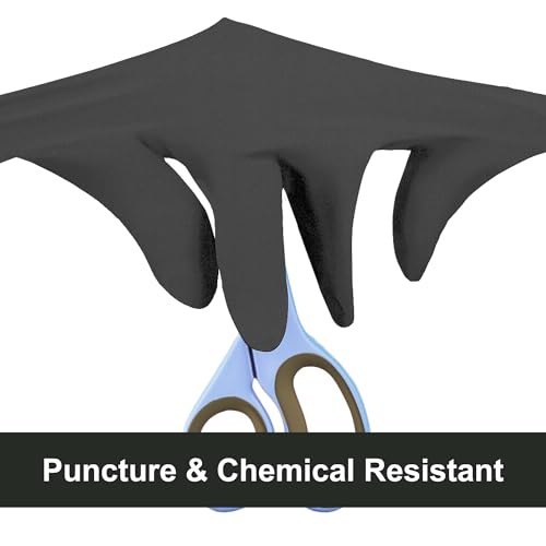 GLOVEWORKS Black Nitrile Gloves 5 Mil Disposable, Latex Free, Textured Grip for Food Service, Cooking, Professional Cleaning