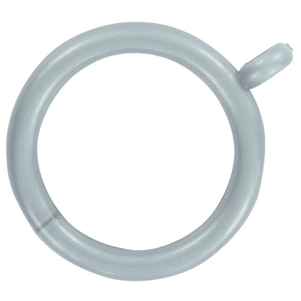 Merriway BH03272 (24 Pcs) Plastic Curtain Drapery Pole Rod Rings with Fixed Eye, Inner Diameter 35mm (1.3/8 inch) Outer Diameter 45mm (1.3/4 inch) Grey - Pack of 24 Pieces