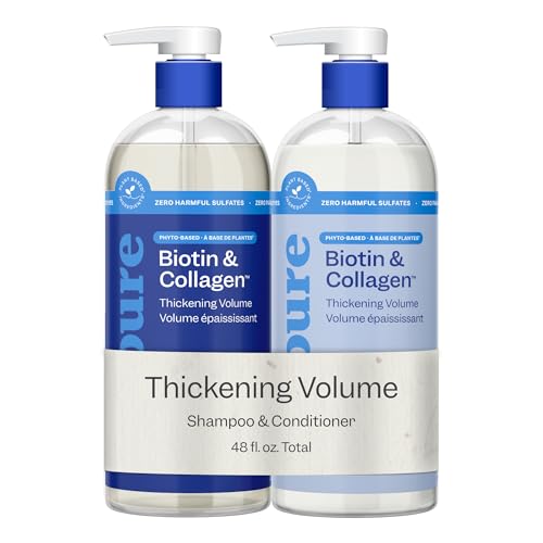 Renpure Biotin & Collagen Shampoo & Conditioner Set for Fine Hair 2x24oz
