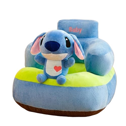 MONAMORE Baby Sofa Seat for Sitting Support, Plush Infant Floor Seat Chair with Backrest & Safety Cushion, Soft Toddler Learning Sitting Trainer, Cartoon Baby Couch, Blue Green