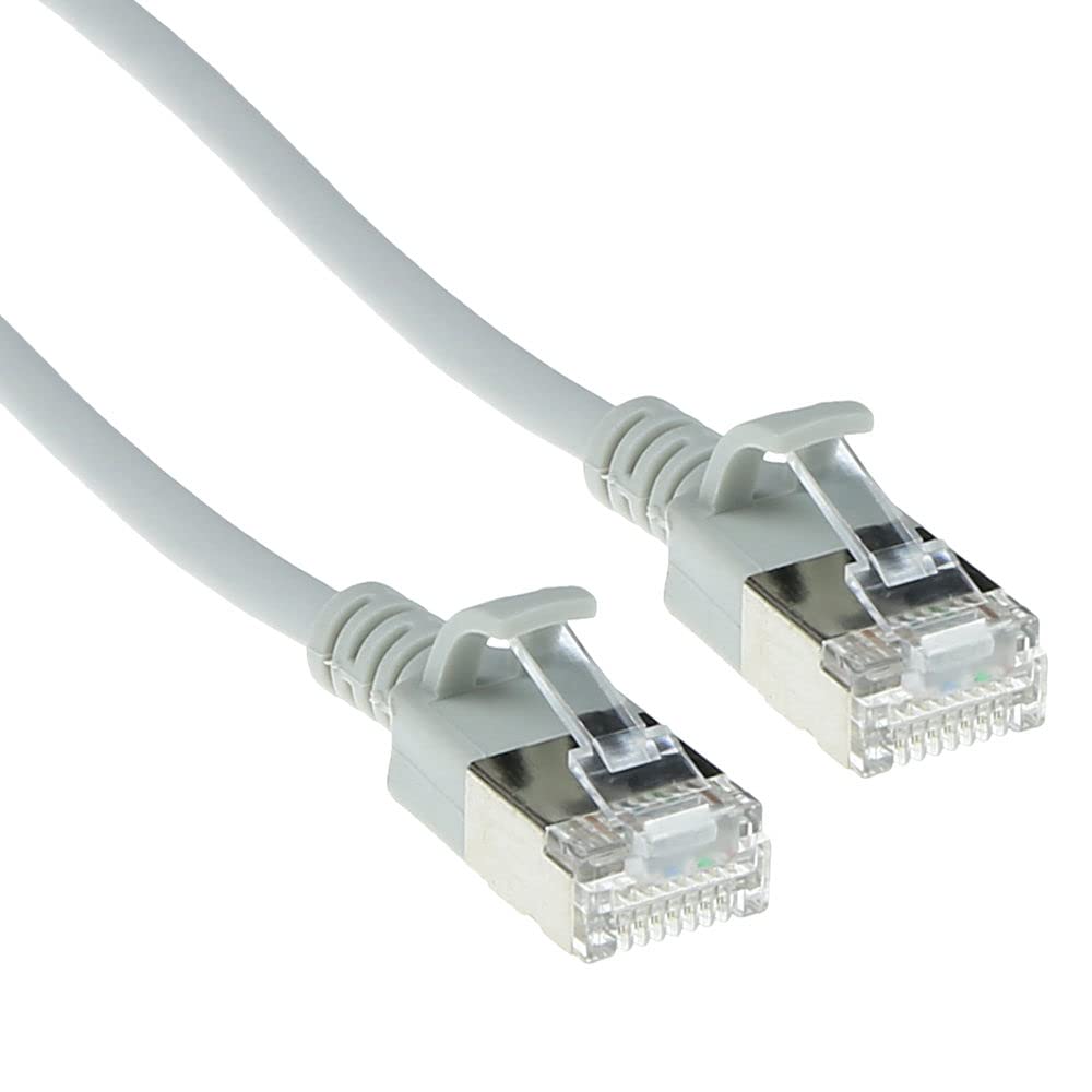 ACT CAT6a Network Cable, U/FTP LSZH LAN Cable Thin 3.8 mm Slimline, Flexible Snagless CAT 6a Cable with RJ45 Plug, for Use in Data Centres, 1 Metre, Grey - DC7001