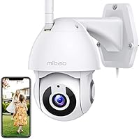 1296P Security Camera Indoor/Outdoor, Mibao WiFi Camera with Pan/Tilt 360° View, IP66 Waterproof, Night Vision, Motion...
