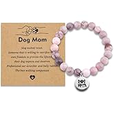 FAFQBING Dog Mom Gifts for Women Dog Mom Bracelets Mother Gifts from Daughter and Son Paw Print Charm Bracelet for Dogs Lover Jewelry Gifts for Valentines Mothers Birthday