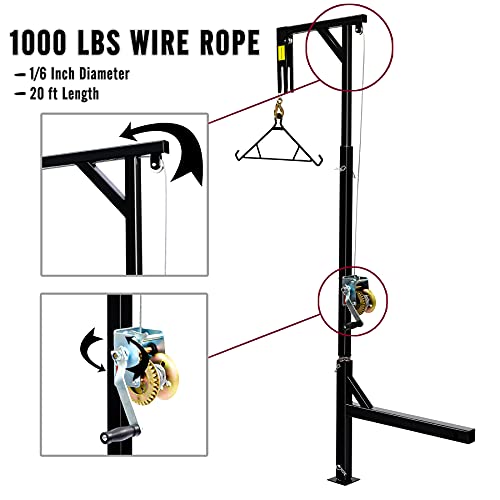 YIELDEDLAND Portable Game Hoist with 450 Pounds Capacity Truck Hitch