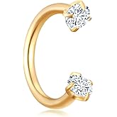 Decentraland Silvery 16G 1.2mm Titanium Steel Surgical Steel Septum Horseshoe Nose Rings C-shaped Nose Lip Piercing Nail Piercing Jewelry 8mm