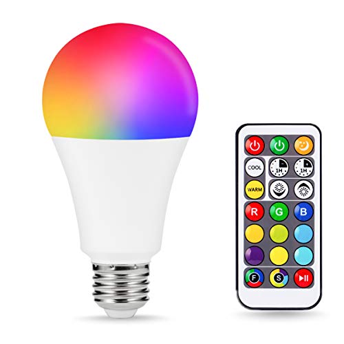 JandCase Color Changing Light Bulb, A21 Dimmable LED Light Bulb, 16W
