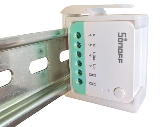 Set of 2 Adapter Brackets Suitable for Sonof MINIR4M Smart Switch Matte DIN Rail Bracket (35 mm)