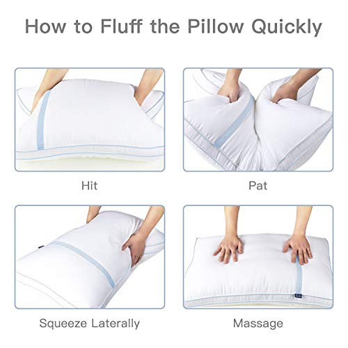 BedStory Pillows for Sleeping 2 Pack Standard Size, Hotel Quality Bed Pillow, Down Alternative