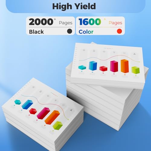 962XL Ink Cartridge 962 XL 9015e 9010e 9015 9010 Ink Remanufactured for HP 962XL Ink Cartridges Combo Pack Works for HP Office Jet Pro 9015e 9010 9025e 9025 9015 9018e 9020 for HP Ink 962, 4 Pack