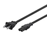 Monoprice 107673 10-Feet 18AWG Unpoloraized C7 to NEMA 1-15 AC Power Cable - Black