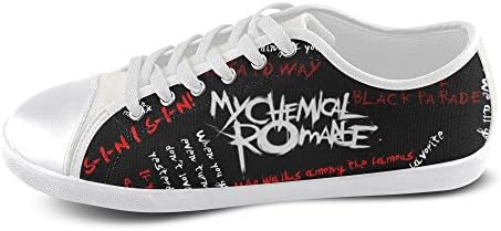 Show-shoes Custom My Chemical Romance Lace-up Flats Canvas Shoes Soft Comfortable Sneakers for Adult Women (Model016) 10US XXXL