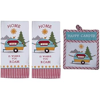 Kay Dee 3 Piece Home is Where You Roam Camping Terry Towels and Potholder Set