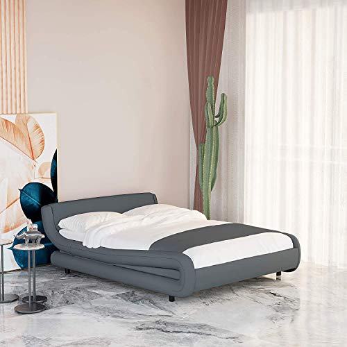 Kealive Modern Full Platform Bed Frame with Adjustable Headboard, Solid