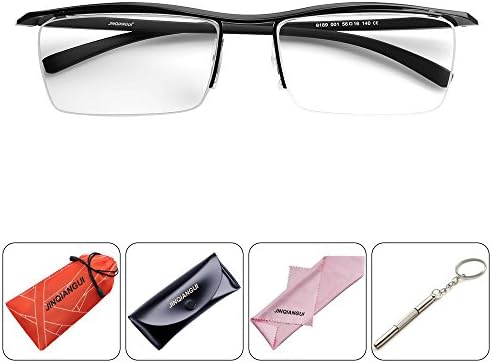 Semi Rimless Myopia Prescription Reading Glasses Frame Unisex Pure Titanium Rectangle