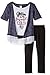 Kidz Concepts Girls' Little Sweater Knit Fringe Cardigan with Mocktank & Screen Print Legging Set