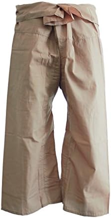 DoctorRay Yoga Pants Fisherman Trousers Day-to-day Relaxation Wear Around the House Plus Size (Ovaltine Brown)
