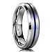 King Will Loop 6mm/8mm Blue Tungsten Carbide Ring Wedding Band High Polished Comfort Fit